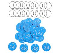 Uonlytech Étiquettes Numérotées Valve Plastique avec Anneaux Métalliques Lot Bleu Identification pour Tuyauterie et Équipements Industriels