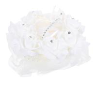 Uonlytech Étui à Alliances de Cœur Blanc, Coffret à Bijoux Décoratif en Mousse Imitation Fleur, Porte-Bague Léger pour Mariage et Fiançailles, Boîte Bagues Cérémonie Romantique