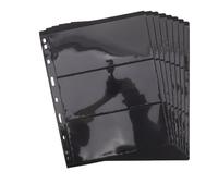 Uonlytech Feuilles de Collection de Timbres Recto-Verso à 3 Rangées, Format 28 X 21,5 Cm, Papier Noir, Lot de 8 Feuilles Mobiles pour Albums de Timbres et Rangement Pratique