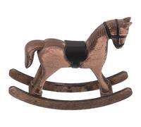 Uonlytech Figurine Cheval à Bascule en Bois Vintage Nordique, Sculpture Miniature Artisanale Compact pour Décoration Intérieure Salon Bureau, Modèle Cheval Suédois Présent Original