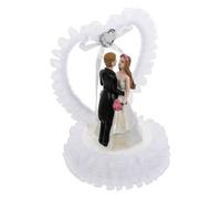 Uonlytech Figurine de Mariés en Cristal pour Décoration de Gâteau de Mariage, Ornement Romantique pour Soirée Saint-Valentin et Présent Couple