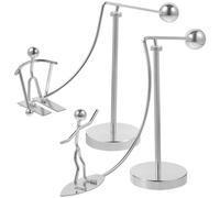 Uonlytech Figurines Décoratives Métal Lot de 2 Sculptures Équilibre Surf et Ski Argentées Jouets D’Équilibre Décoratifs pour Bureau et Étagère Décoration Intérieure Artistique et Originale