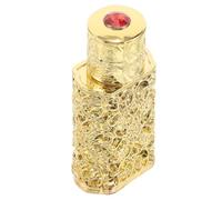 Uonlytech Flacon de Parfum 3 Ml Doré à Motifs Ajourés Vintage, Mini Flacon D'huile Essentielle Portable, Échantillon de Parfum Rechargeable pour Voyage et Usage Quotidien