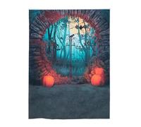 Uonlytech Fond de Studio Photo Halloween en Vinyle Motif Citrouille Réaliste, Texture Fine, Accessoire pour Décorations de Fête en Atelier ou Boutique