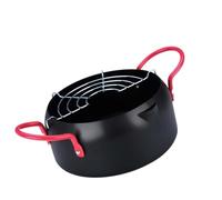 Uonlytech Friteuse Japonaise en Fer avec Grosse Capacité 5l Compatible Plaque Induction et Électrique avec Égouttoir Amovible Cuisine Familiale Pratique