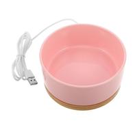 Uonlytech Gamelle chauffante électrique USB avec Bol en céramique et Base Thermique, 4.80In, pour Chats et Chiens, adaptée à l'intérieur comme au Garage en Hiver, pour Eau tiède constante
