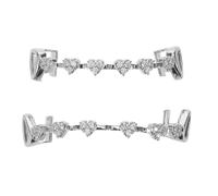 Uonlytech Grills Dentaires Hip-hop Argentés, Fausses Dents Décoratives avec Cristaux pour Hommes et Femmes, Accessoires Cosplay Halloween, Fête et Séance Photo, Lot de 2 Embouchure