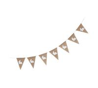 Uonlytech Guirlande de Fanions de Pâques en Toile de Jute Drapeaux Lapin Décoratifs Bannière Triangulaire Rustique pour Décoration de Fête de Printemps et Célébration de Pâques 1 Lot pour