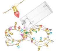 Uonlytech Guirlande Lumineuse Miniature LED pour Maison de Poupée Ampoules en Plastique Solide Mini Chaîne de Perles Décoration de Noël Accessoires de Fête Éclairage sans Fil Boîtier à