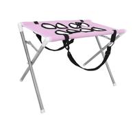 Uonlytech Hamac pour Toilettage Pliable Rose avec Support Animaux | Acier Inoxydable, Sangles Réglables et Structure Amovible, Maille Respirante, pour Petits Chiens et Chats
