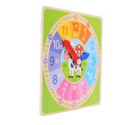 Uonlytech Horloge Bois pour Apprentissage du Éducatif Bois Solide Multicolore pour Garçon Fille Développement Cognitif Coordination Main-œil