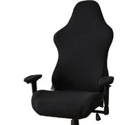 Uonlytech Housse de Chaise de Gaming Extensible en Polaire Peluche Noire, Protection Intégrale Anti-saleté pour Fauteuil Bureau, Housse D'accoudoir Lavable et Résistante, Accessoire