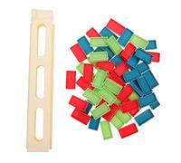 Uonlytech Jeu de Dominos Plastique Résistant pour Garçon Fille Ensemble Éducatif Couleurs Aléatoires avec Mécanisme Pression et Traction pour Développer la Créativité Couleur Aléatoire