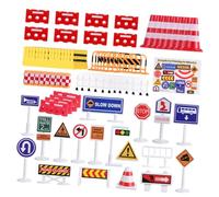 Uonlytech Jeu de Modèles de Panneaux Routiers Plastique Ensemble Signaux de Circulation Réalistes pour Garçon Fille Éducatif de Signalisation Routière pour Apprentissage et Décoration