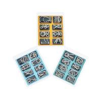 Uonlytech Jeu de Réflexion Métallique 24 Pièces Casse-Tête Anneaux Cérébraux Ensemble Puzzle Intellectuel pour Garçon et Filles et Adultes Puzzle Métal Éducatif Couleur Aléatoire