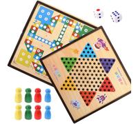 Uonlytech Jeu Échecs Multifonction Bois pour Garçon Fille Éducatif de Réflexion Logique Portable et Sûr avec Plateau Lisse et Coins Arrondis pour Développer Mémoire et Patience