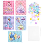 Uonlytech Kit Créatif de Peinture à la Perforation pour Garçon et Filles - 5 Carnets à Poinçonner Stylet 350 Pièces en Tissu - Loisirs Créatifs DIY Broderie Artistique Dessin Textile pour