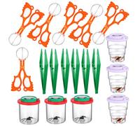 Uonlytech Kit Exploration Garçon Fille avec Boîtes Observation Pinces De Capture Loupe Intégrée Outils Scientifiques Et Échantillons Insectes Artificiels