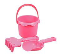 Uonlytech Kit Jardinage Garçon et Filles 3 Pièces Rose Pelle à Sable en Plastique Râteau et Seau Outils Compacts Adaptés aux Tout-Petits pour Jardinage et Jeux de Plage Jouets Éducatifs