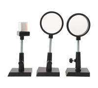 Uonlytech Kit pédagogique d'optique (3 pièces) : Prisme Triangulaire en Verre, matériel pour expériences sur Les miroirs et Les lentilles, équipement d'optique Physique pour Laboratoire