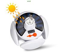 Uonlytech Lampe de Camping Portable LED Rechargeable Solaire Pliable avec Crochet Métallique Lumière Urgence Extérieure pour Randonnée et Tente