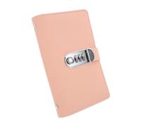 Uonlytech livret de dépôt en espèces Livre de Caisse Livre de Mots de Passe avec Serrure Classeur verrouillable Cahier avec Serrure et clé PU Rose