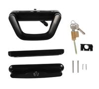 Uonlytech Loquet de Porte Coulissante de Verrou de Confidentialité 1 Set en Alliage de Zinc Noir, Serrure Unilatérale Pratique avec Poignée pour Balcon Cuisine