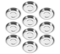 Uonlytech Lot de 10 Assiettes Rondes Inoxydables Épaisses 8 Cm pour Sauce et Trempette, Plat à Sauce Stable et Empilable, Bol à Trempette pour Apéritif et Restauration