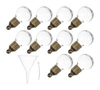Uonlytech Lot de 10 Breloques Pendentifs en Verre Transparent, Mini Bouteilles Creuses 6mm Bouchon à Vis en Laiton Ancien, Décorations Suspendues pour Bijoux Faits Maison et Créations