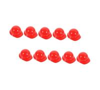 Uonlytech Lot de 10 Mini Casques de Sécurité Rouges en Plastique Robuste, Accessoires Créatifs pour Poupées et Animaux de Compagnie, Décoration pour Fêtes et Loisirs Créatifs, Chapeaux