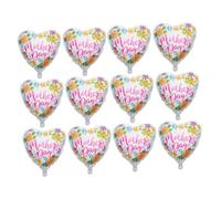 Uonlytech Lot de 12 Ballons en Aluminium Géants de Cœur Bleu pour Décoration de Fête des Mères, Ballon de Fête Résistant et Gonflable, Accessoires Décoratifs pour Événements Festifs