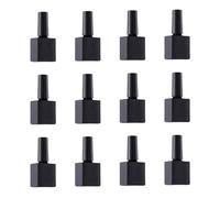 Uonlytech Lot de 12 Bouteilles Vides en Verre Noir 10ml Pinceau et Bouchon pour Vernis à Ongles, Recharge Pratique pour Nail Art et Voyage