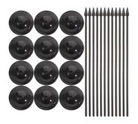 Uonlytech Lot de 12 Porte-Drapeaux de Bureau 6,3 X 27 Cm, Mât de Drapeau sans Clous en Noir Socle Résistant à l'usure, Support D'affichage pour Décoration de Table et Salle de Réunion