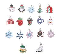 Uonlytech Lot de 17 Breloques pour Fabrication de Bijoux Noël Pendentifs à Breloques en Alliage Décoration DIY pour Boucles D’Oreilles et Colliers Accessoires Festifs pour Créations