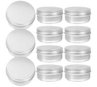 Uonlytech Lot de 18 Boîtes en Aluminium Rondes Couvercle à Vis, Boîtes à Bonbons Thé, Texture Lisse, Léger, Capacité Environ 50g, Rangement Pratique pour Petits Objets