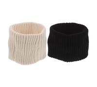 Uonlytech Lot de 2 Bandeaux D'hiver pour Femmes Tricotés Larges en Maille Côtelée Beige et Noir, Cache-oreilles Chauds pour Sport Outdoor, Randonnée et Temps Froid, Accessoires Hiver