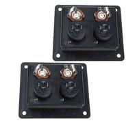 Uonlytech Lot de 2 Bornes de Connexion pour Boîtier D’Enceinte, Bornier à Ressort Carré 80x90 Mm Noir, Connecteur de Câble pour Caisson de Basses, Solution Compacte pour Enceintes de Scène