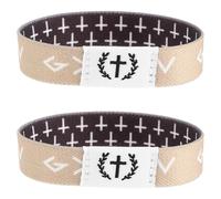 Uonlytech Lot de 2 bracelets religieux élastiques avec versets bibliques, pour femmes et hommes, inspirés par Jésus.