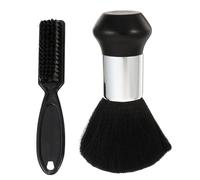 Uonlytech Lot de 2 Brosses de Coiffure pour Nettoyage Cheveux et Dépoussiérage Cou, Plumage en Nylon Douces, Accessoires Salon de Coiffure et Usage Maison, Outil Professionnel pour Barbier,