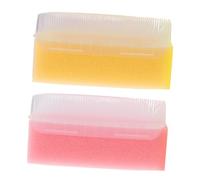 Uonlytech Lot de 2 Brosses Sensorielles en Éponge Douce pour Bébé, Brosse de Bain Massage Corporelle, Taille Petite, Couleurs Rose et Jaune, Adaptées pour Thérapie Tactile et Soin Quotidien