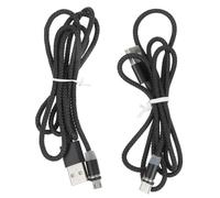Uonlytech Lot de 2 Câbles Magnétiques de Charge et Synchronisation USB-c et Micro USB, 1 M, Compatibles Smartphones, Câble Magnétique Noir Connecteur Pivotant 360°, Solide et Facile
