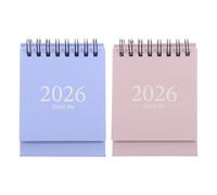 Uonlytech Lot de 2 calendriers mensuels : mini calendrier de bureau décoratif 2026 pour fournitures de bureau et organisation de la maison (janvier 2026 - juin 2027)