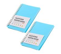 Uonlytech Lot de 2 Carnets à Spirale Format A6 avec Onglets Alphabétiques, Carnet de Mots de Passe Petit Format en Pp Bleu Ciel, Organiseur Personnel pour Gestion Sécurisée des Comptes Web