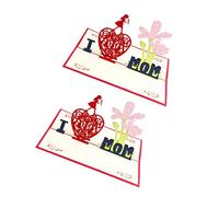 Uonlytech Lot De 2 Cartes De Vœux 3D En Trois Dimensions Cartes De Vœux 3D Amour 3D Pour La Fête Des Mères Cartes De Bénédiction Cartes De Fête Des Mères Cartes D'Anniversaire