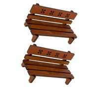 Uonlytech Lot De 2 Mini Bancs en Bois Vintage, Décor De Maison De Poupée, Meubles Miniatures 12x5x5,7 Cm, Accessoires pour Jardin Miniature Et Scénarios Créatifs