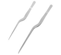 Uonlytech Lot de 2 Pinces Cuisine en Acier Inoxydable 16 CM et 20 CM Pinces à Arêtes Multifonctions pour Plats Occidentaux Accessoires Cuisine Précis pour Épiler et Dresser