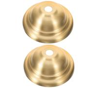 Uonlytech Lot de 2 Rosaces en Laiton Pur Suspendre, Style Vintage, Grand Diamètre, Plaque de Plafond Dorée, Cache Plafond Luminaire Solide et Socle Lampe pour Salon et Salle à Manger