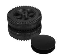 Uonlytech Lot de 2 Roues Orientables 15 Cm en Polyéthylène Noir avec Capuchons, Résistantes la Chaleur, pour Barbecue à Gaz et Chariot de Tondeuse, Kit de Roues de Rechange Pratique