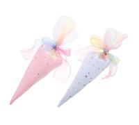 Uonlytech Lot De 2 Sacs Cadeaux En Polyester Avec Ruban Pour Fêtes Motif Étoile En Tissu Avec Ruban En Tulle Pour Popcorn