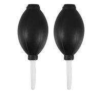 Uonlytech Lot de 2 Souffleurs D’air en Caoutchouc Noir à Manche Blanc, Mini Soufflette Manuelle pour Nettoyage de Clavier, Objectifs D’Appareil Photo et Ordinateur, Accessoire Portable